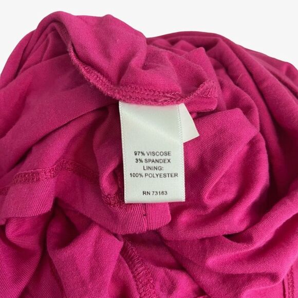 SPENSE Bright Pink Jersey Knit Maxi Sleeveless Ruffle Stretch Casual Dress sz M - Picture 16 of 16
